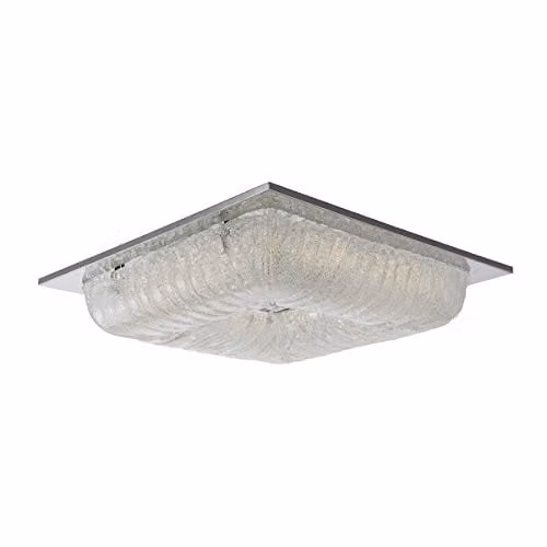 Netlighting Modern LED Flush Ceiling Light in Chrome, Silver and Grey with Warm White 3000K 2900lm