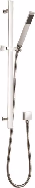 Balterley Rectangular Slider Rail Kit with Outlet Elbow in Chrome Silver