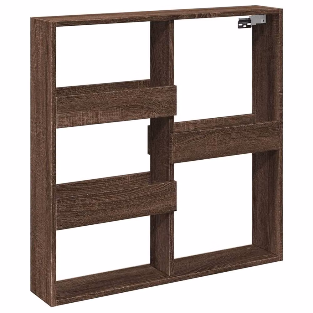 Berkfield Home Wall Cabinet in Brown Oak, W/D/H: 80 x 15 x 80 cm – 3