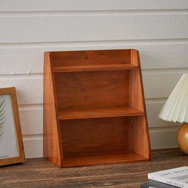 KORVIXA Vintage Wooden Freestanding Storage Shelf in Brown, W/D/H: 30 x 17 x 34 cm