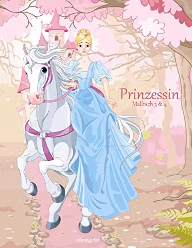 Prinzessin Malbuch 3 & 4 Colouring Book for Children by Createspace