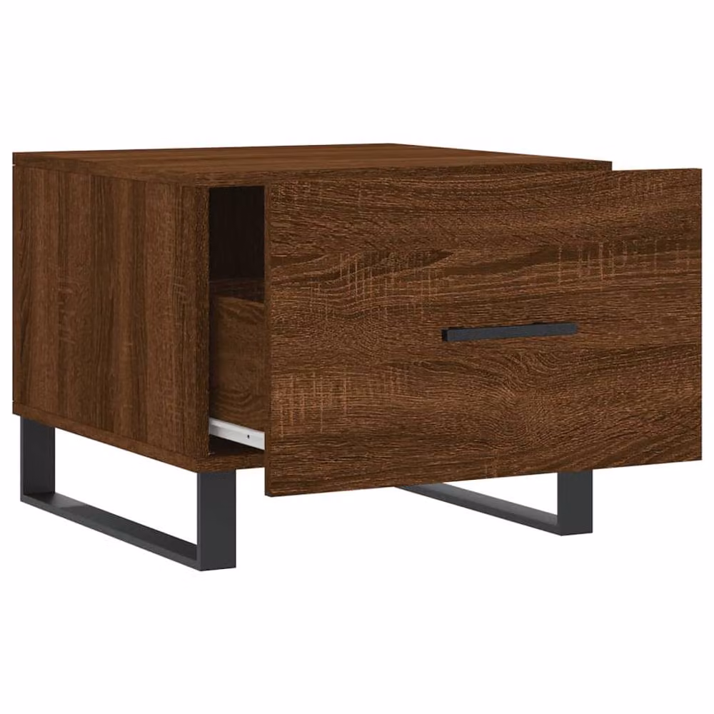 Berkfield Home Square Coffee Table in Brown Oak, W/D/H: 50 x 50 x 40 cm – 4