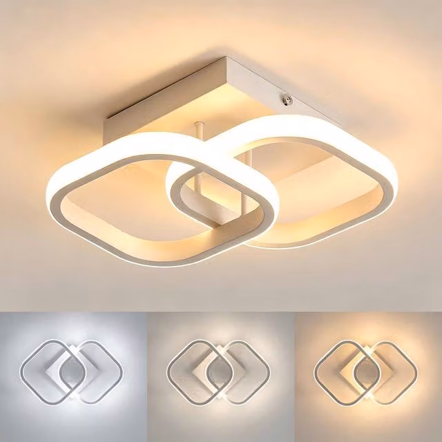 Goeco Modern Square LED Ceiling Light, 22 W, White