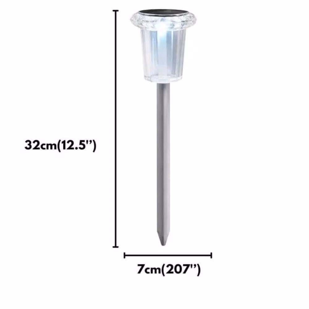 Marco Paul 4pc Solar Garden Stake Light Set in Silver with Dusk Sensor and Cool White Light – 2