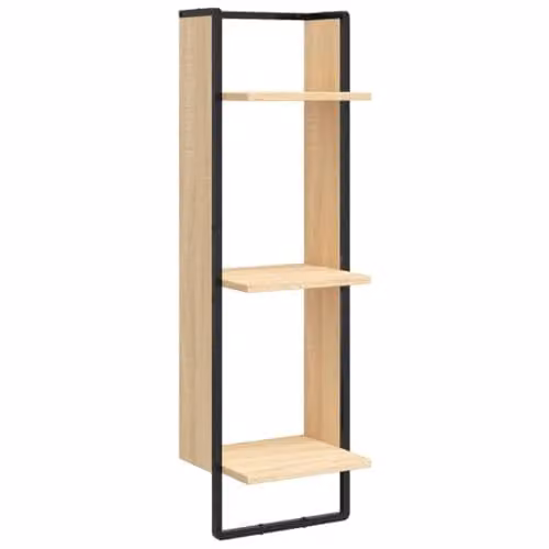 vidaXL 3-Tier Wall Mounted Shelf in Brown, W/D/H: 30 x 25 x 100 cm – 1