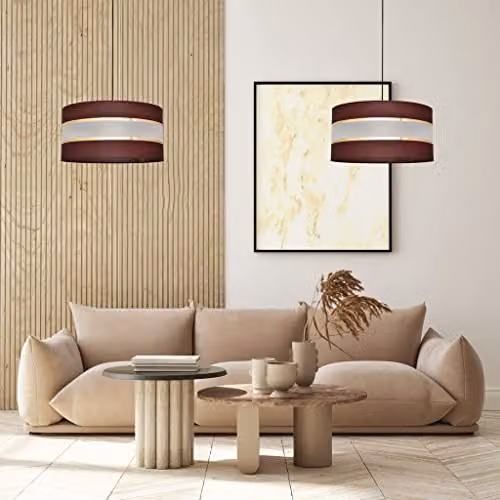 Netlighting Helen Cylindrical Pendant Ceiling Light in Brown, Gold and Black, Diameter: 25 cm – 3