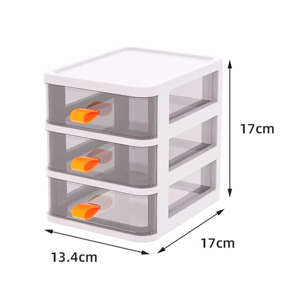EONLION 3 Tier Small Desktop Storage Drawers in White, W: 50 cm x D: 50 cm x H: 50 cm – 2