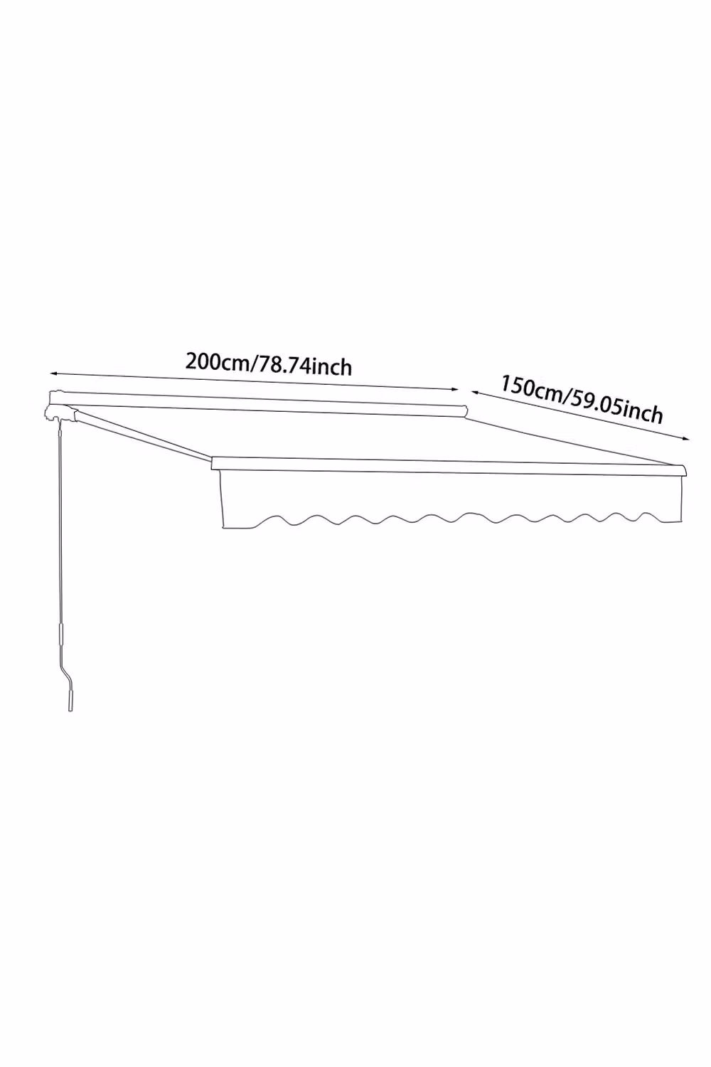 Living and Home Grey Window and Door Awning Canopy with Aluminium Brackets and UV Resistant Polyester Fabric – 4