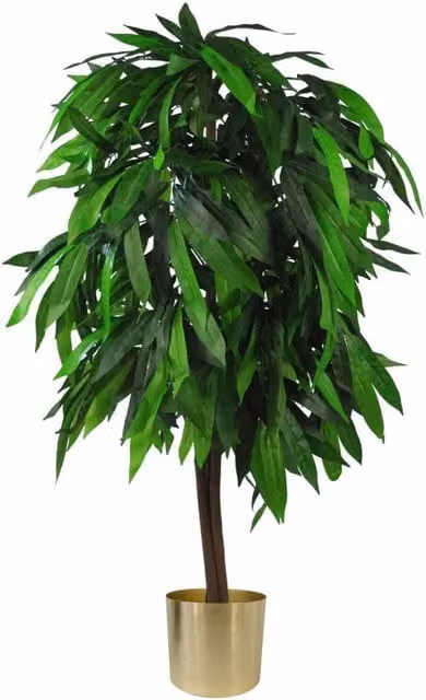 Large Artificial Potted Golden Mango Tree in Green and Yellow
