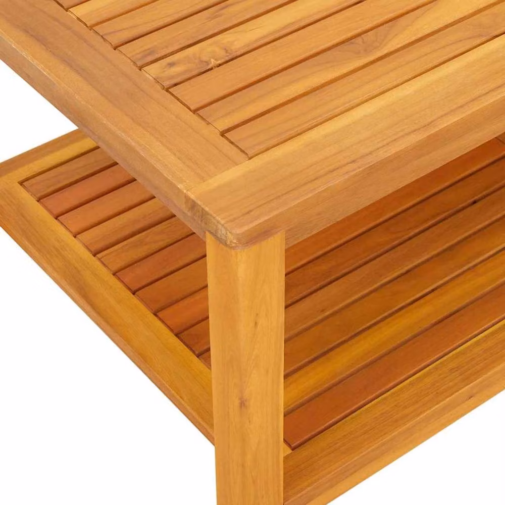 Berkfield Home Modern Rectangular Coffee Table in Brown Solid Acacia Wood W/D/H: 110 x 55 x 45 cm – 4