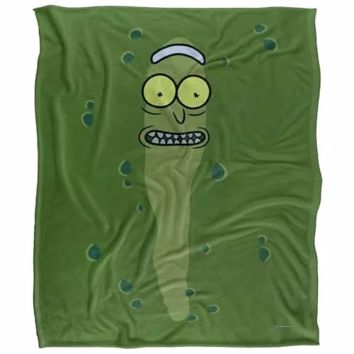Rick & Morty Pickle Silky Touch Super Soft Fleece Throw Blanket, White, W/D/H: 152 x 127 cm – 1