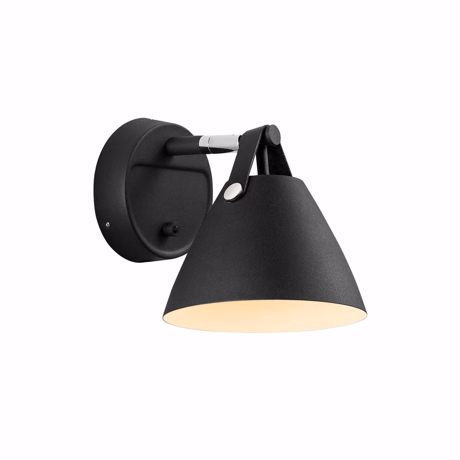Nordlux Strap Black Metal and Leather Wall Light with GU10 Bulb for Bedroom – 2