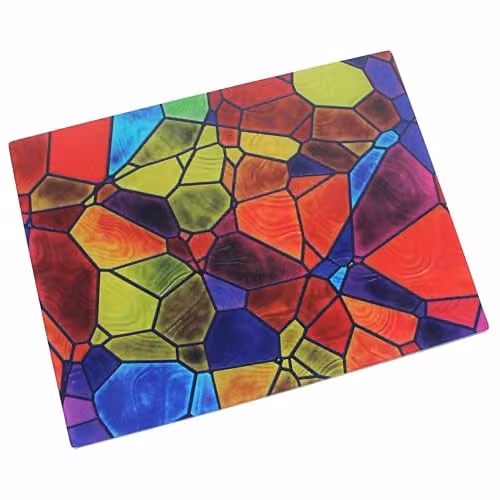 mysmartbuy Multicoloured Glass Rectangular Cutting Board, W: 40 cm, D: 30 cm – 1