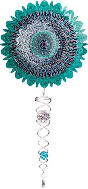 Spinnerz Mandala Space Artist Crystal Tail Turquoise Geometric Hanging Ornament