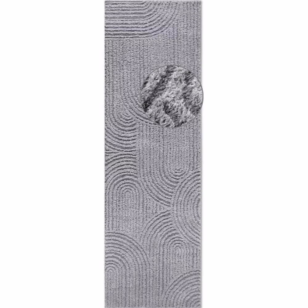 THE RUGS Chappe High Pile Geometric Shaggy Rug in Grey, W: 160 cm x L: 235 cm – 2