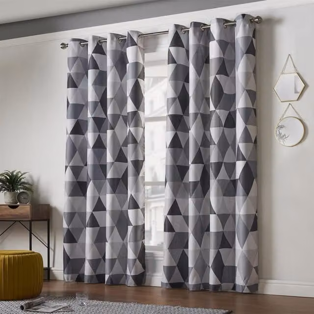 Luxury Living Grey Thermal Insulating Opaque Eyelet Curtains, Width: 229 cm, Drop: 229 cm