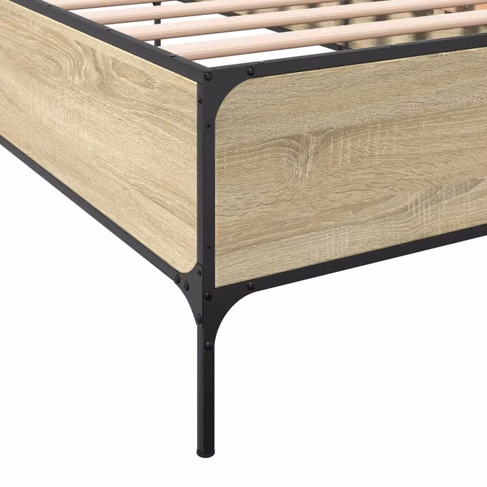 Berkfield Home Sonoma Oak Small Single Bed Frame in Beige, W: 75 cm, L: 190 cm – 3