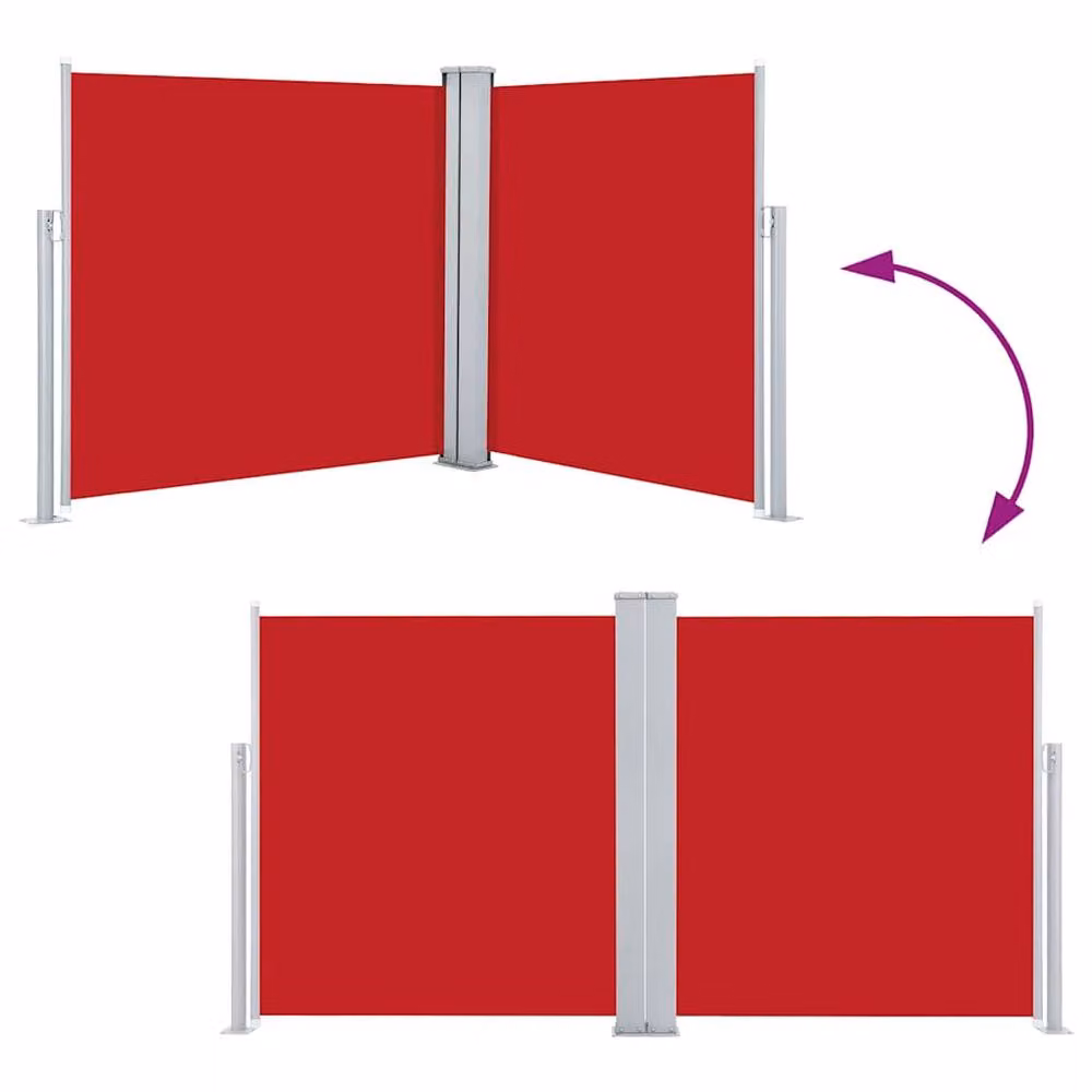 Berkfield Home Red Retractable Side Awning W/D/H: 120 x 1000 cm – 4