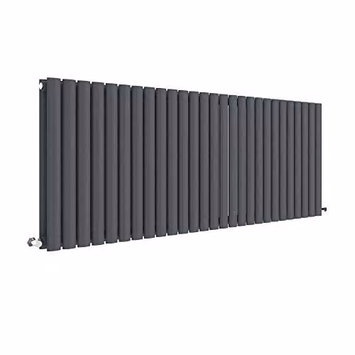 Nuie HLA42D Revive Modern Home Wall Mount Designer Horizontal Double Panel Radiator, Anthracite, W: 157.2 cm, H: 60 cm, D: 7.8 cm