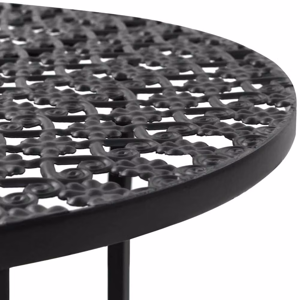 Berkfield Home Bistro Table in Antique Black Metal, W: 70 cm, D: 40 cm, H: 40 cm – 3