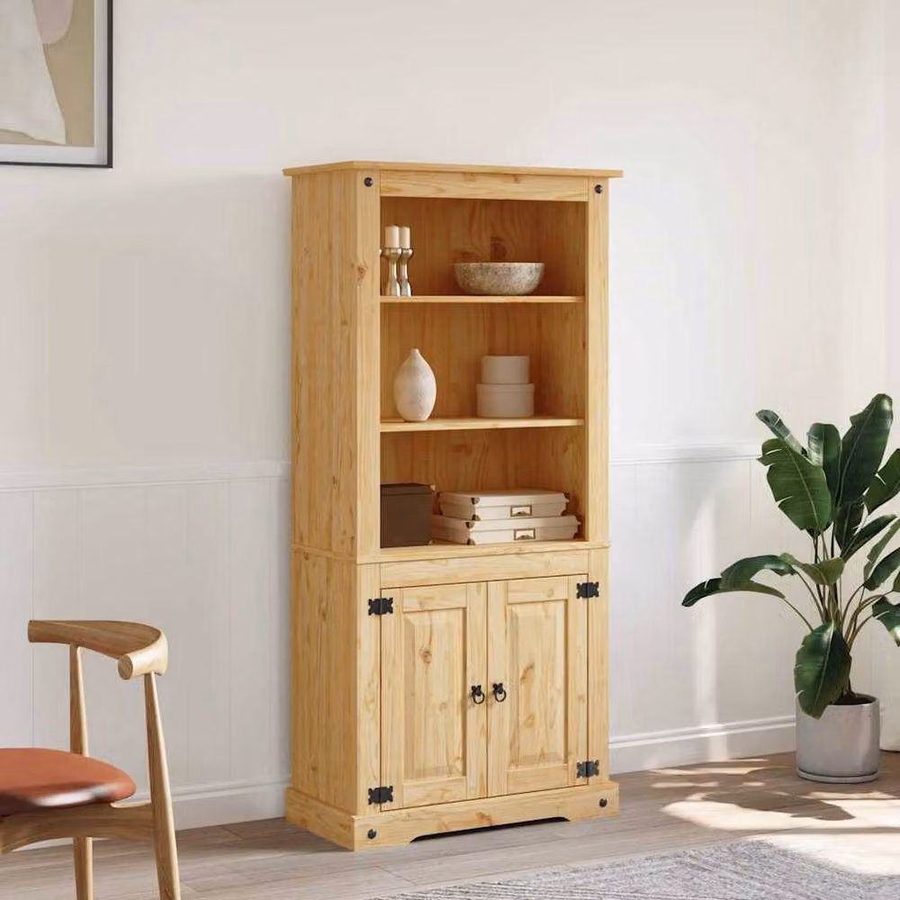 Berkfield Home Corona Mexican Pine Cupboard in Brown, W/D/H: 80 x 40 x 170 cm – 2