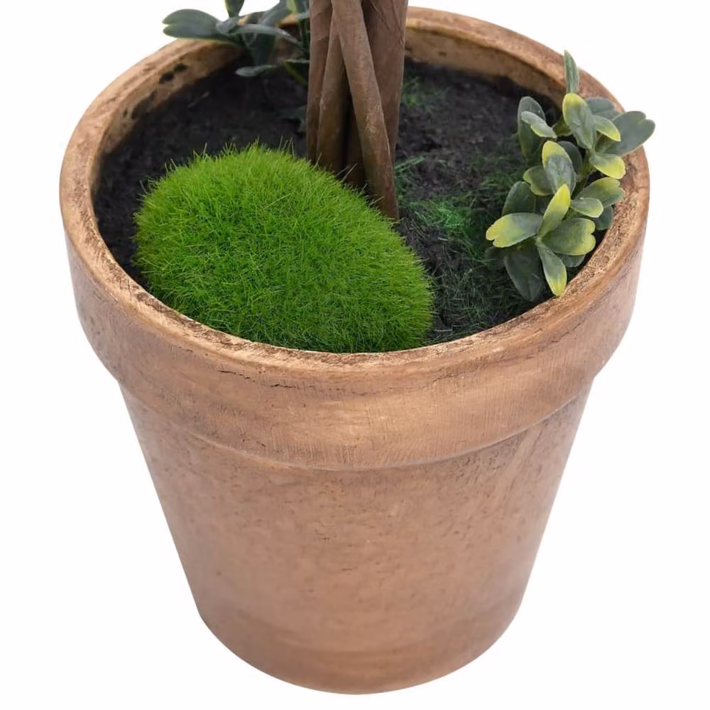 Berkfield Home Set of 2 Green Artificial Ball Shaped Boxwood Plants with Pots, Height: 33 cm – 4