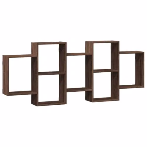 vidaXL Modern Wall Mounted Shelf in Brown Oak, W: 159 cm, D: 18 cm, H: 65 cm
