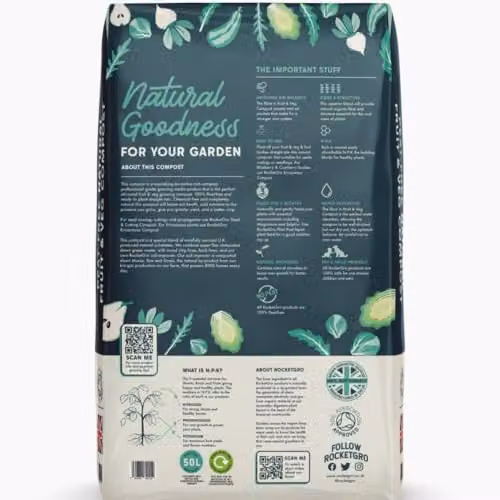 Thompson & Morgan RocketGro Organic Fruit and Vegetable Compost, 2 x 50 Litre – 2