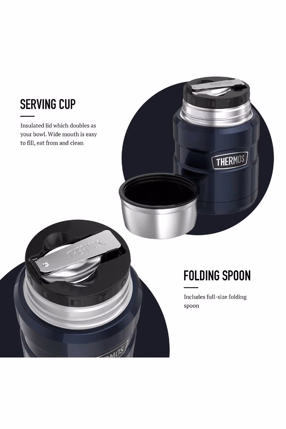 Thermos Stainless King Food Flask, Midnight Blue, 470ml – 9