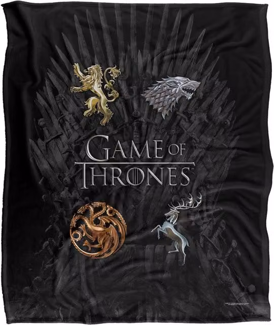 LOGOVISION Game of Thrones Super Soft Microfibre Fleece Throw Blanket, Multicolour and White, W/D/H: 152 x 127 cm – 6
