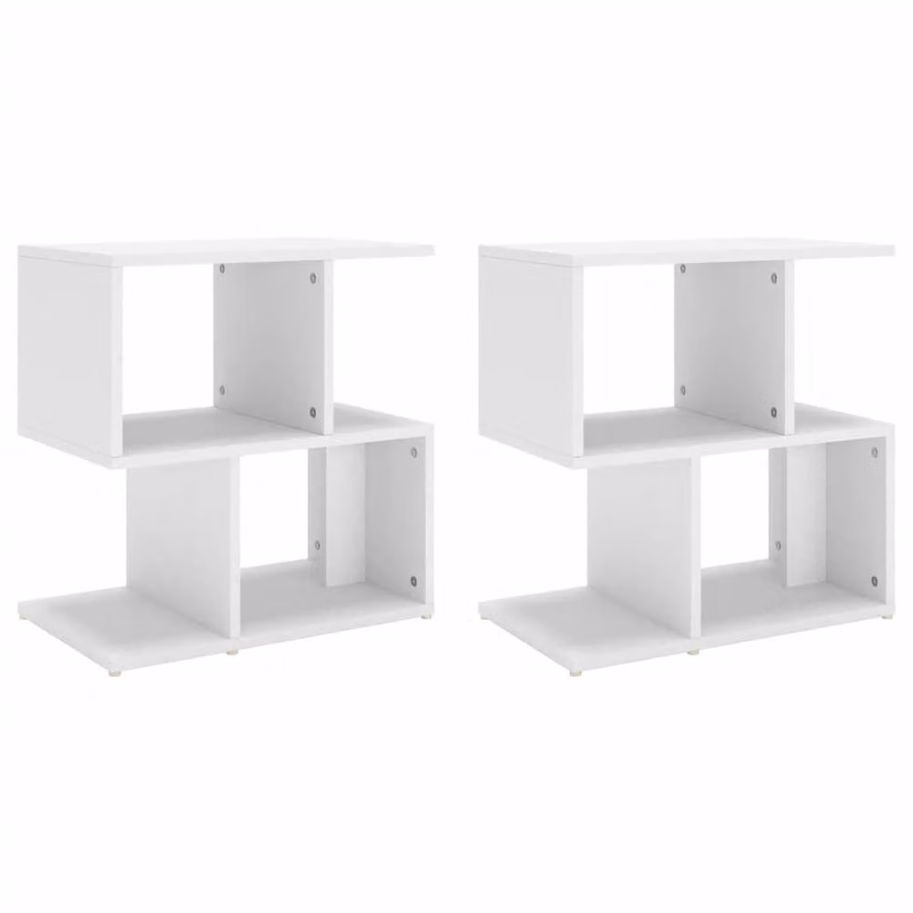 Berkfield Home Elegant Bedside Cabinets, 2 Piece Set, White, W: 50 cm, D: 30 cm, H: 51.5 cm – 2