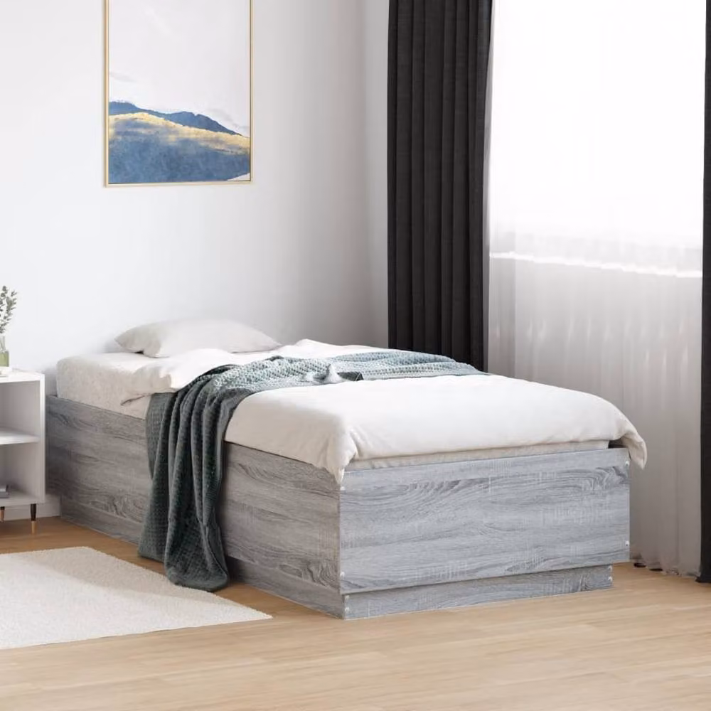 Berkfield Home Modern Single Bed Frame in Grey Sonoma, W/D/H: 90 x 190 cm – 2