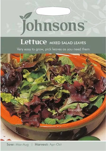 Johnsons Mixed Lettuce Salad Leaves Multicolour Vegetable Seeds