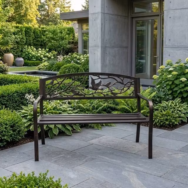 Garden Greatness SupaGarden Classic Metal Garden Bench in Brown