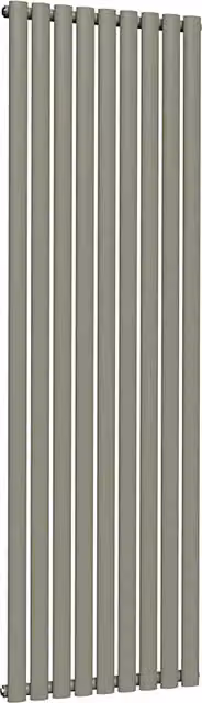 Lux Heat Oval Coloured Vertical Radiator in Dark Sage, H 180 cm x W 54 cm (Single)
