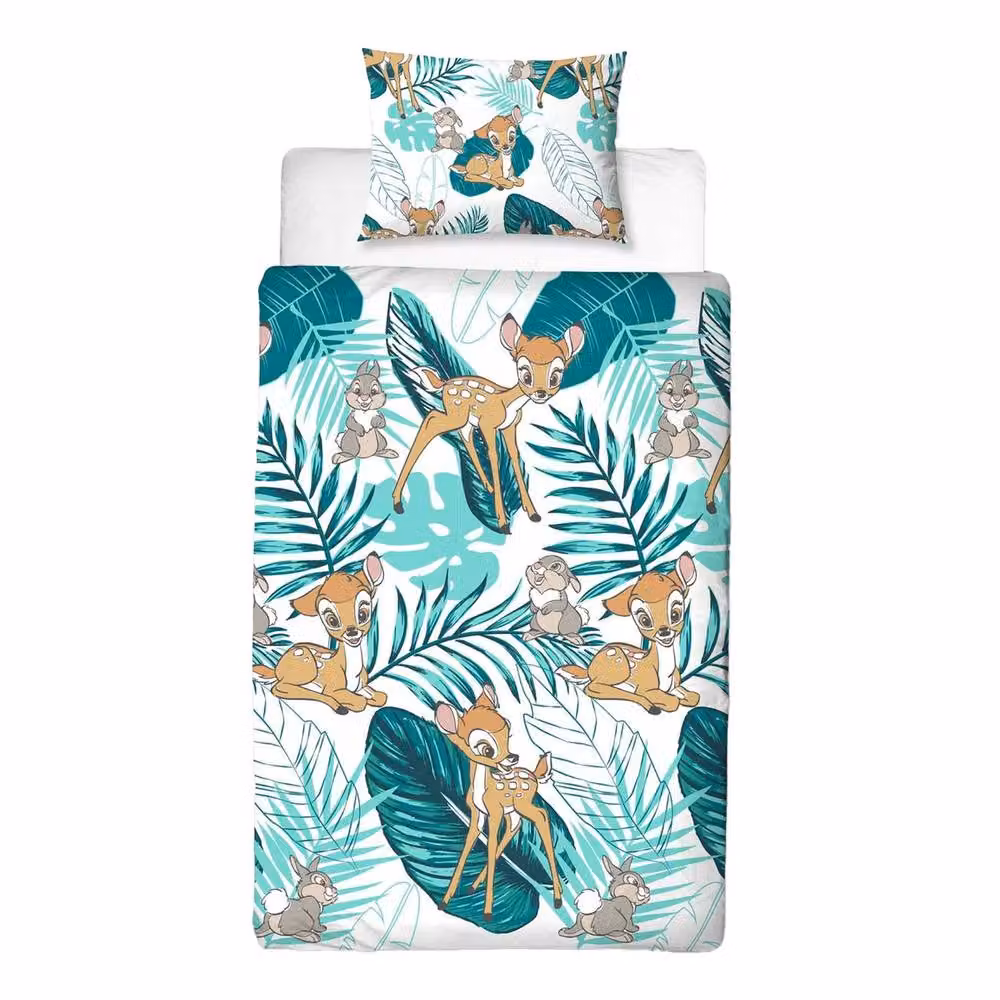 Disney Reversible Bambi Duvet Cover and Pillowcase Set in White, W: 90 cm, H: 200 cm – 2