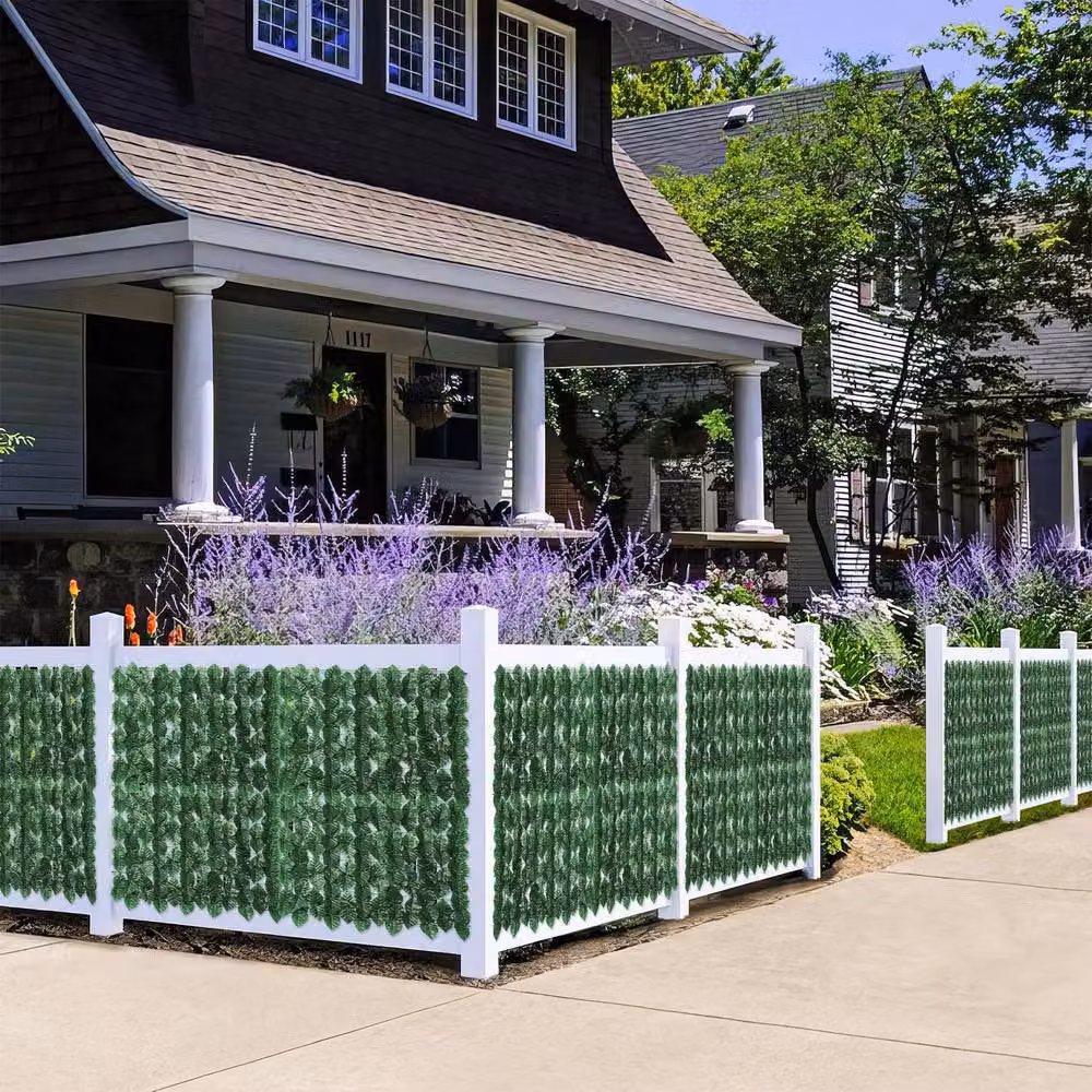Dprodo Artificial Ivy Leaf Wall Screen, Green Floral Hedge Panel – 6