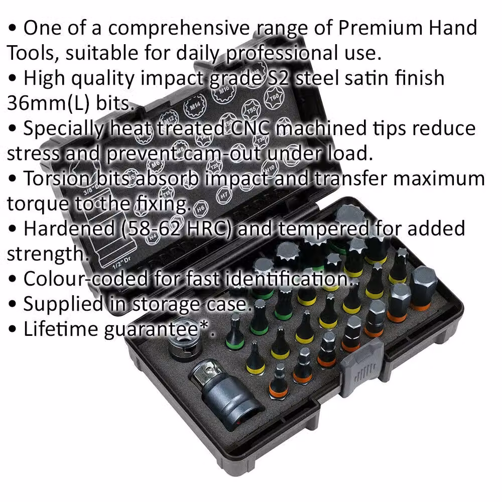 Loops 28 Piece TRX Hex Spline Impact Bit Set in Silver S2 Steel with 3/8" and 1/2" Square Drive – 2