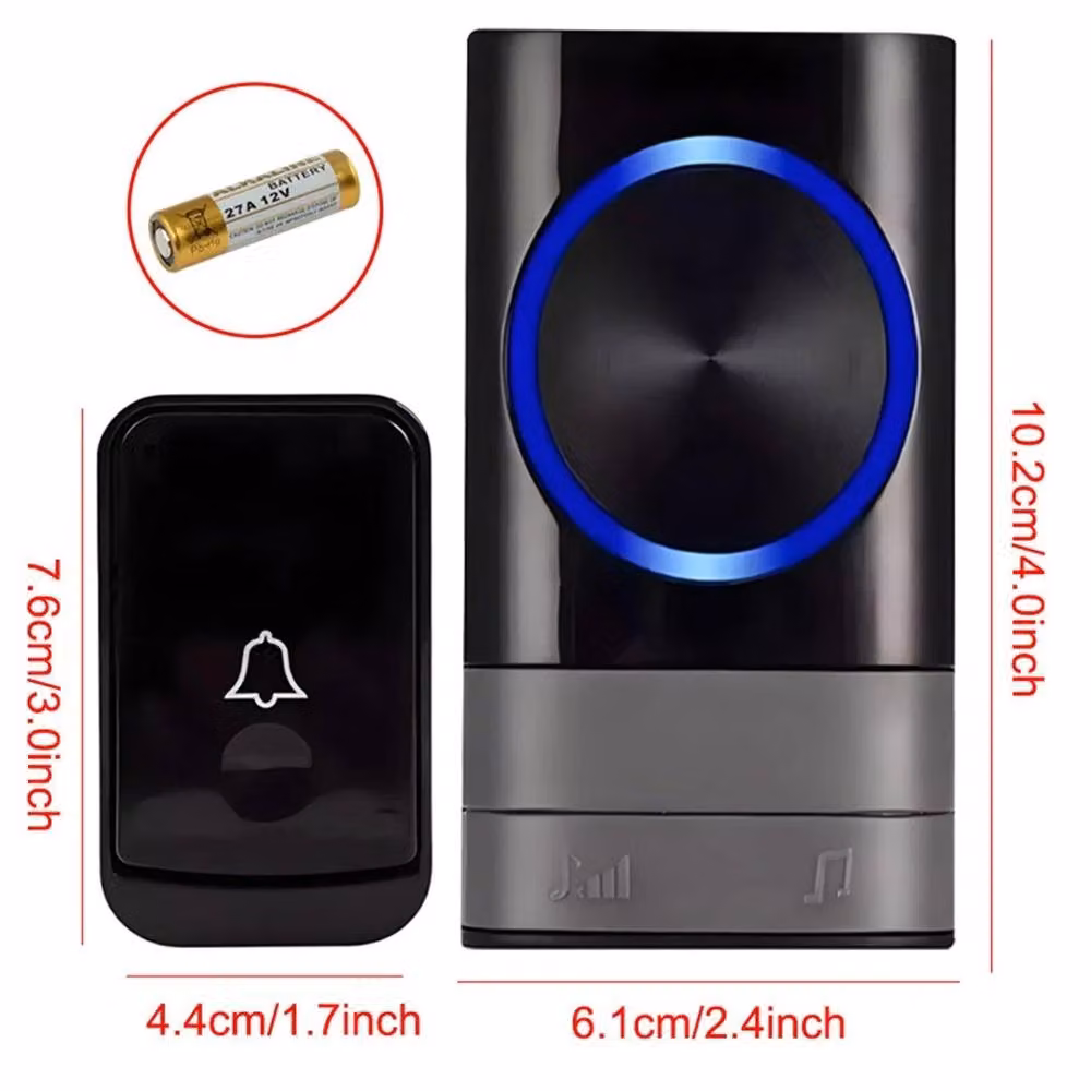 Ventryn Wireless Waterproof Doorbell with 2 Receivers, Black – 2