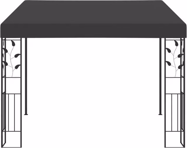 Berkfield Home Wall-mounted Lean-to Gazebo in Anthracite and Black, W: 300 cm, D: 300 cm, H: 250 cm – 1