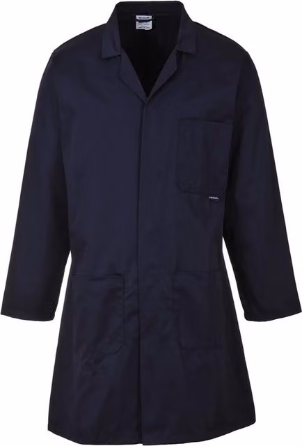 Portwest Poly-Cotton Lab Coat in Blue, Size: XXL