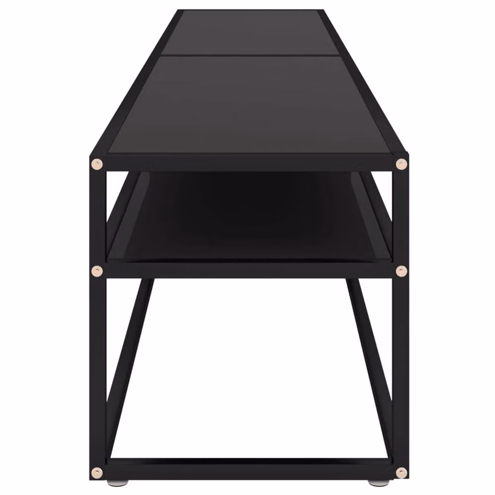 Berkfield Home Modern Black TV Cabinet with Tempered Glass, W: 200 cm, D: 40 cm, H: 40.5 cm – 4