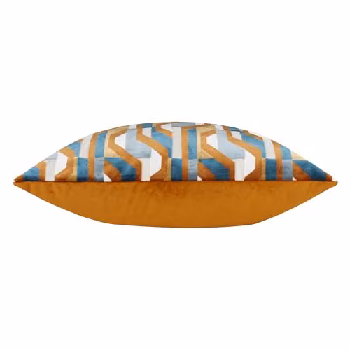 Riva Home Metro Prism Ginger Orange Velvet Jacquard Decorative Square Cushion, W/D/H: 45 x 45 x 45 cm – 2
