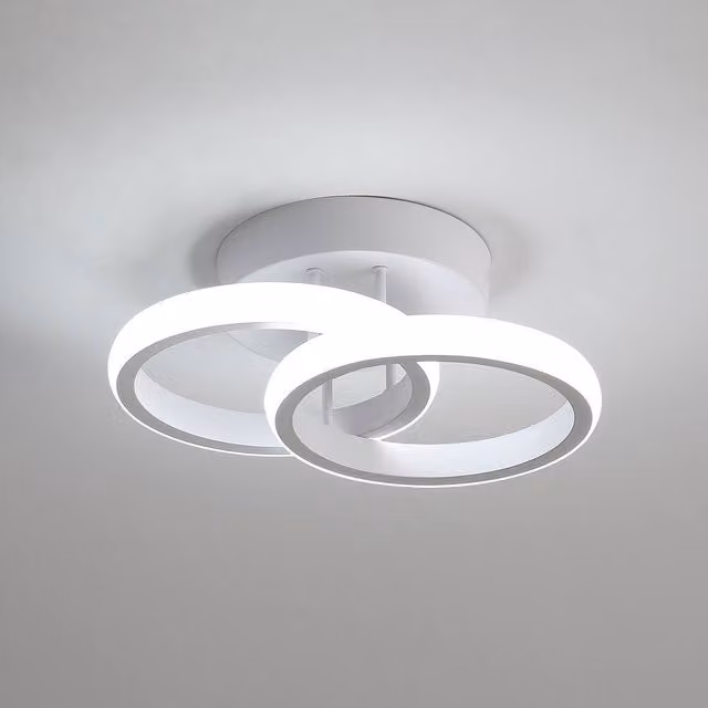 Pheashine 22W Dual-Ring LED Ceiling Light in White, 6500K Cool White, 17 cm – 1