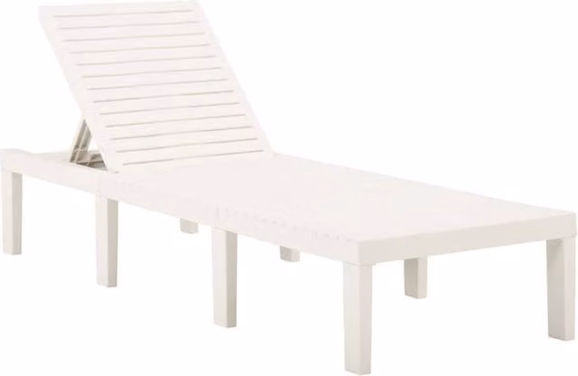 Berkfield Home White Plastic Sun Lounger with Adjustable Headrest