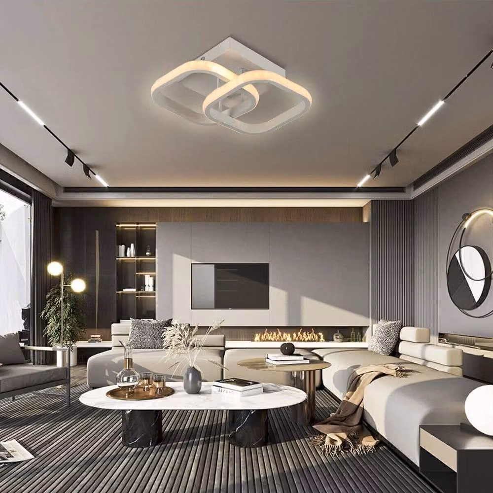 FLAVORA Modern 3-Colour Dimmable LED Ceiling Light Flush Mount Lamp in White – 3