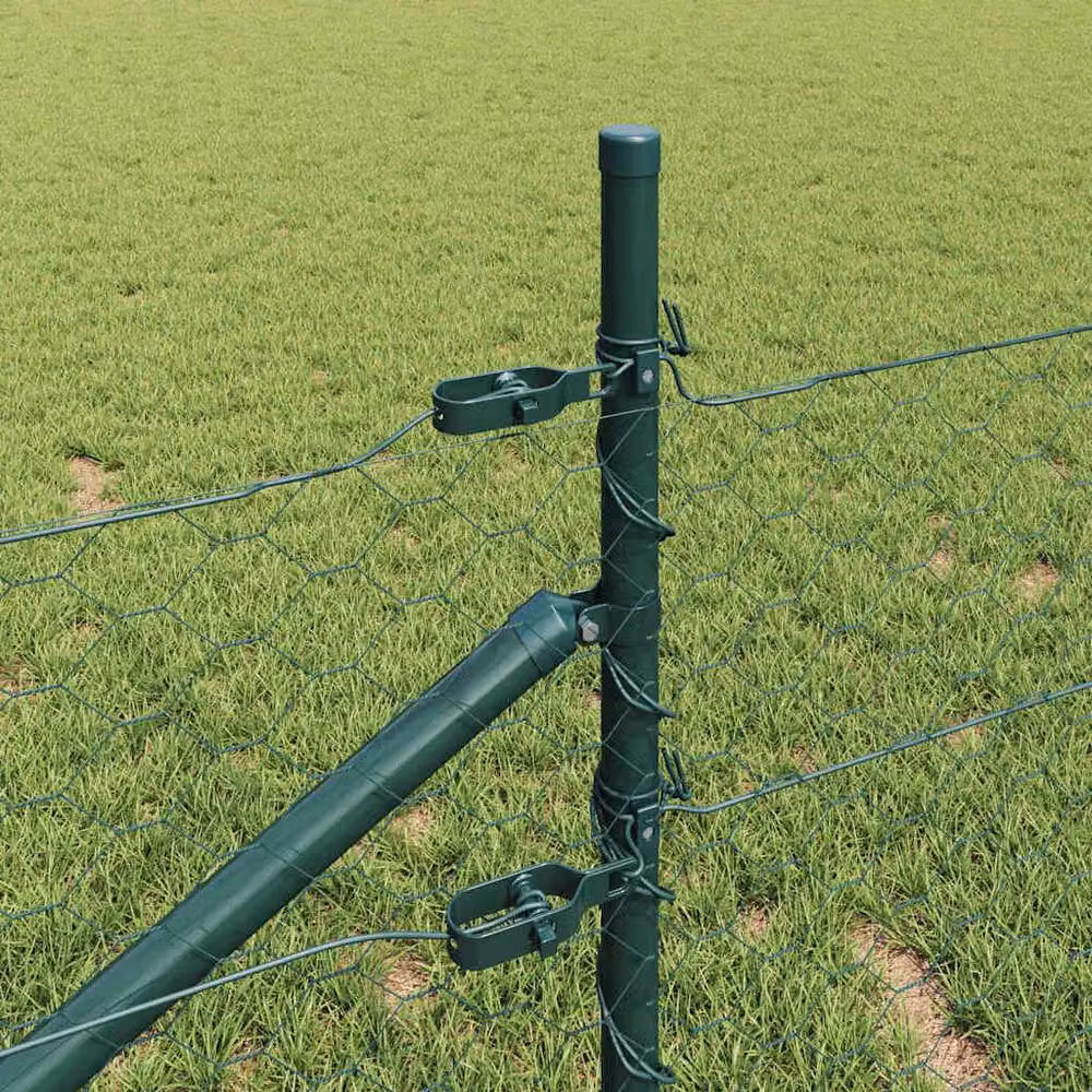 Berkfield Home Green Steel Hexagon Fence, 0.5 x 50 m – 3
