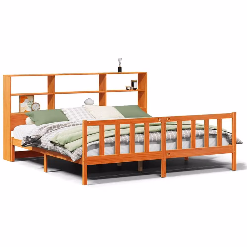Berkfield Home Smoked Oak Solid Wood Bed Frame in Brown, W: 75 cm, L: 190 cm – 2