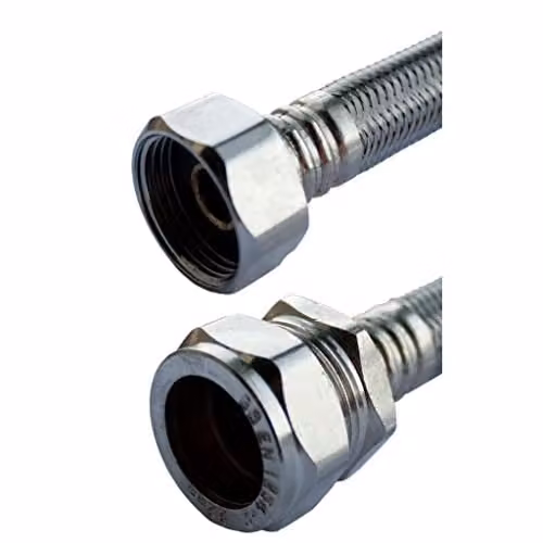 Oracstar Flexible Tap Connector, Silver, 15mm x 1/2", Length: 30 cm
