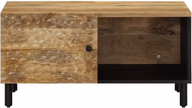 Berkfield Home Beautiful Rectangular Mango Wood Coffee Table in Brown, W/D/H: 80 x 50 x 40 cm – 1